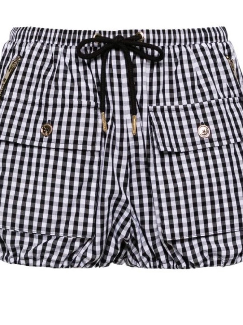 Cynthia Rowley Black & White Gingham Cargo Shorts
